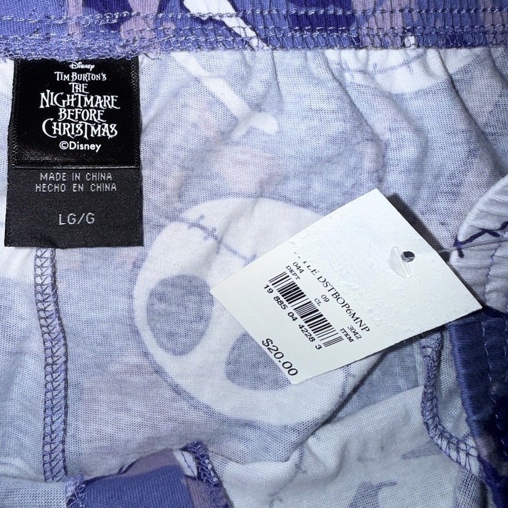 Disney Nightmare Before Christmas Jack Skellington Camo Pajama Pants Purple L - Picture 3 of 7